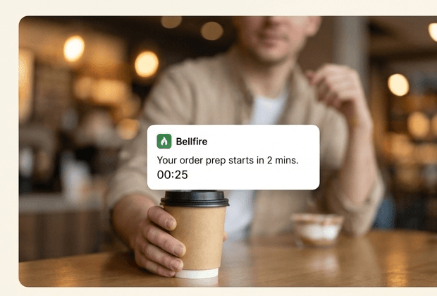 Person holding a takeaway coffee